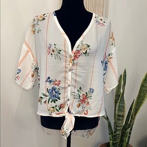 Day trip Floral Button-Down Women Top